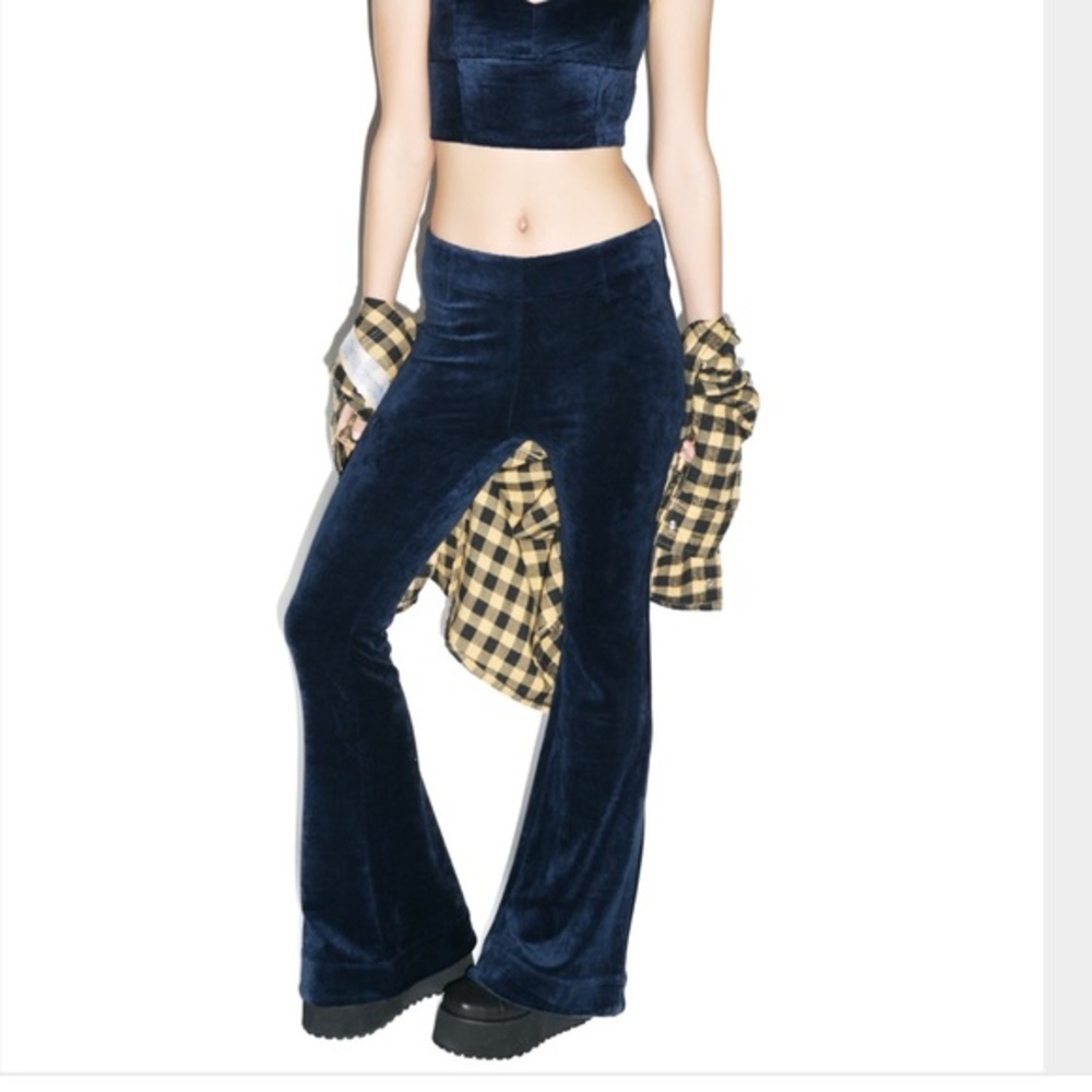 NWOT Somedays Lovin Wise Guy Velvet Flare Pants
